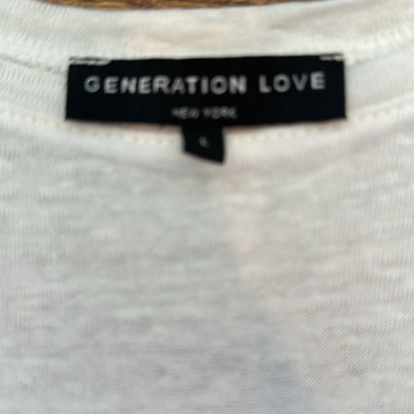 Generation Love L white linen tank with polyester details - Picture 2 of 4
